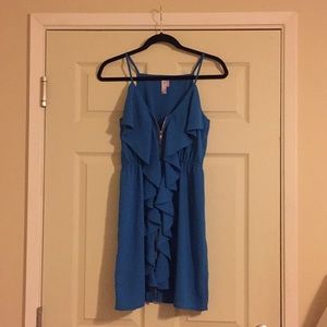 Blue dress with zipper
